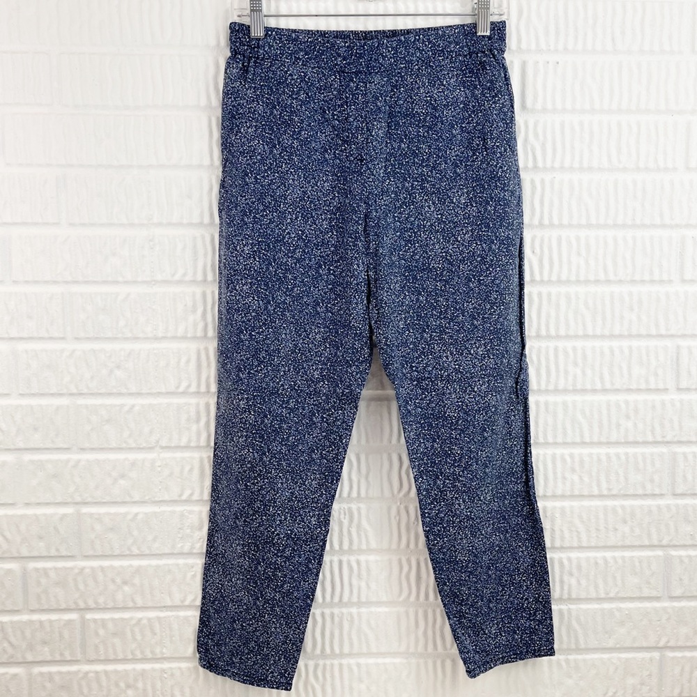 GAP blue print hi rise elastic waist pants